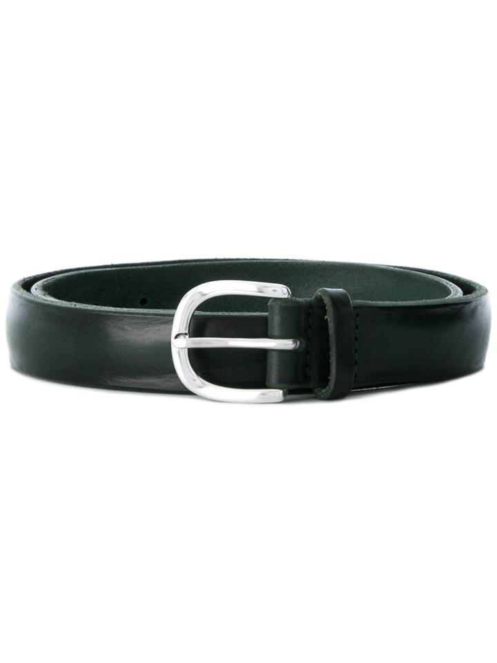 Orciani Narrow Leather Belt - Green
