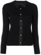 Love Moschino Bow-tie Detail Cardigan, Women's, Size: 42, Black, Polyester/virgin Wool
