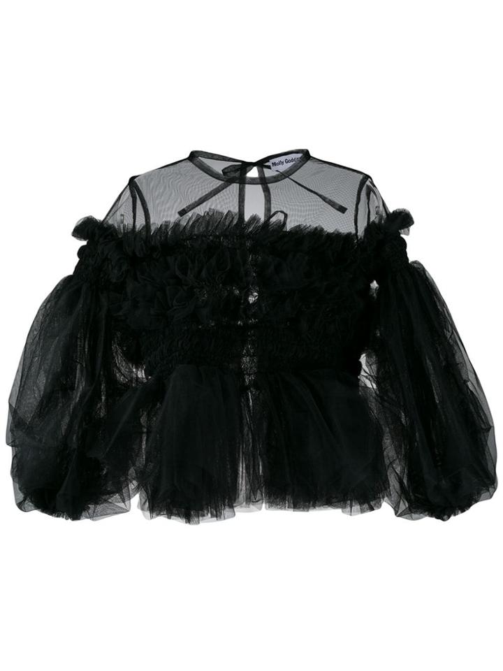 Molly Goddard Ruffled Tulle Blouse - Black