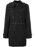 Burberry Hooded Trench Coat, Women's, Size: Small, Black, Polyester/cotton/linen/flax