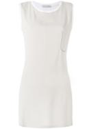 Fabiana Filippi - Sleeveless Long Top - Women - Silk/cotton/acetate - 46, Nude/neutrals, Silk/cotton/acetate