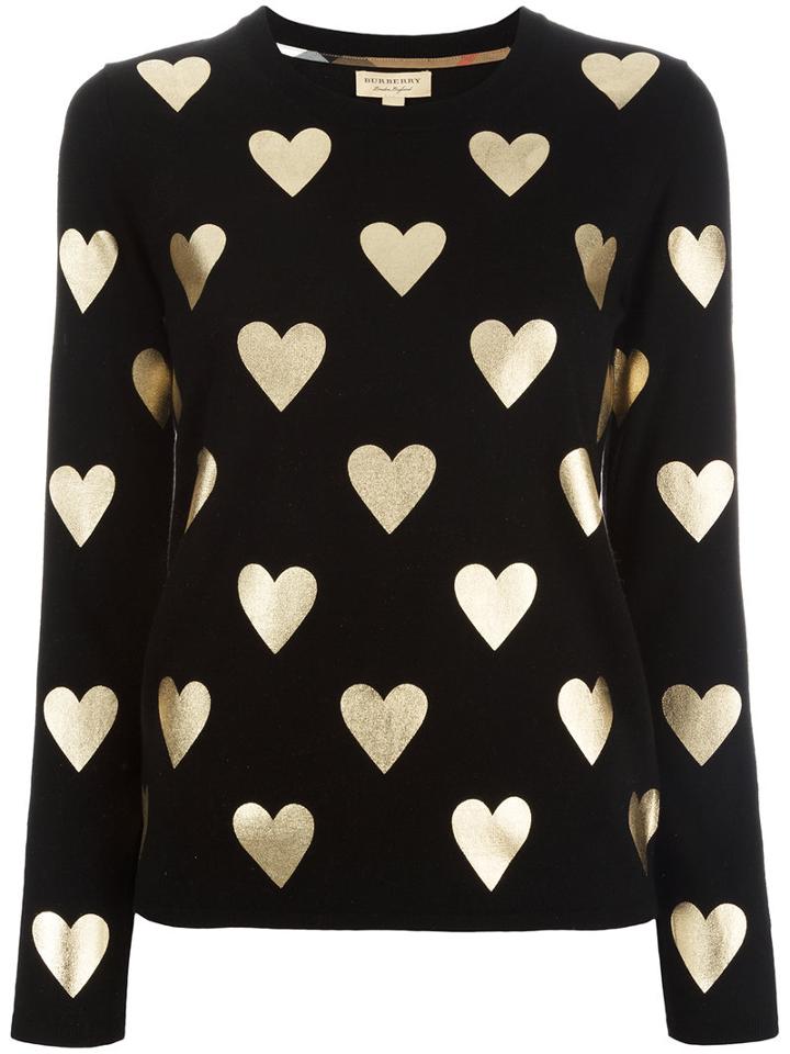 Burberry Metallic Hearts Jumper, Women's, Size: Small, Black, Merino