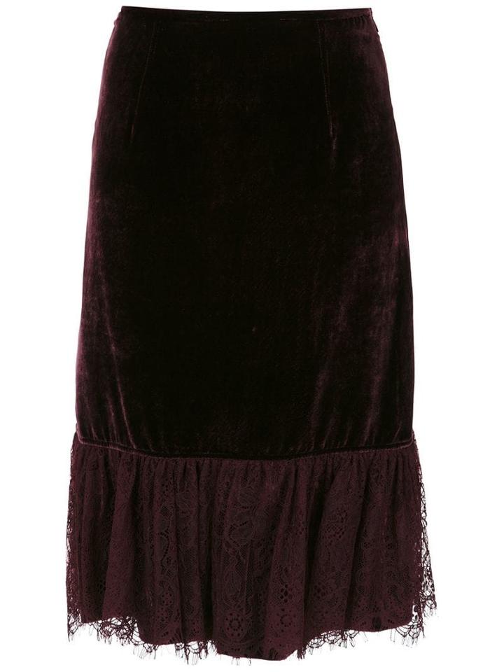 Reinaldo Lourenço Velvet Pencil Skirt - Red