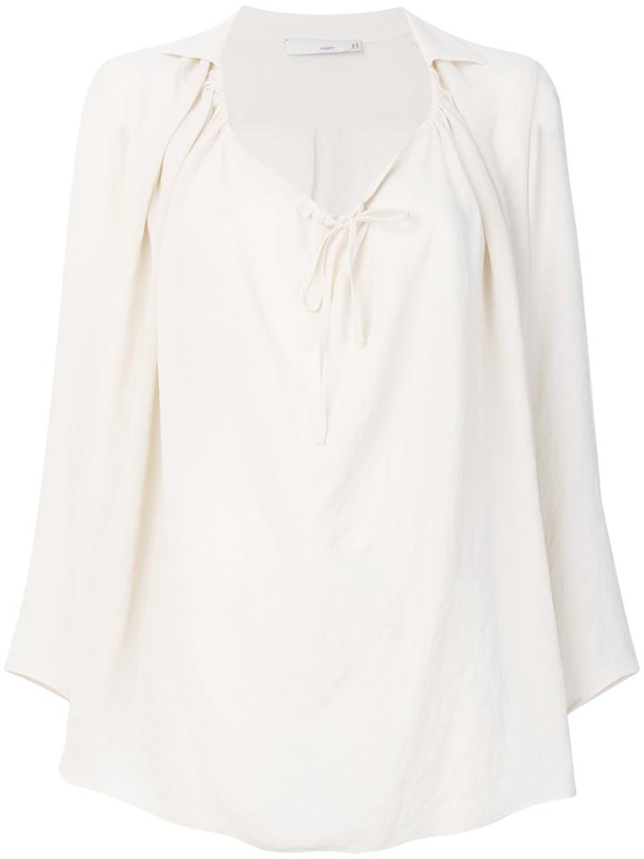Knott Gathered Neck Blouse - Nude & Neutrals