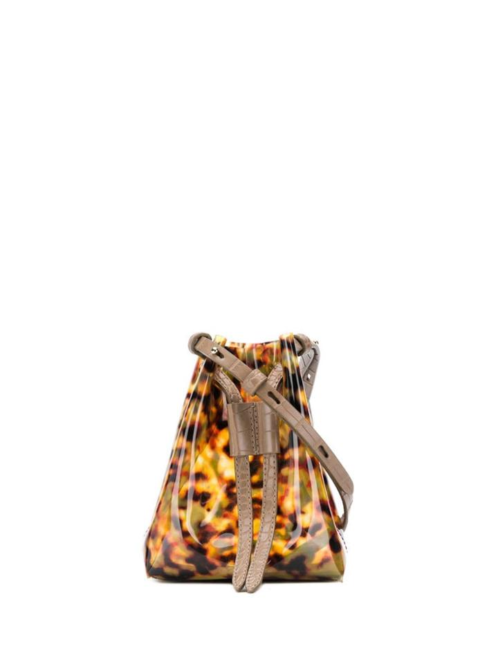 Nanushka Minee Tortoise-printed Bucket Bag - Brown
