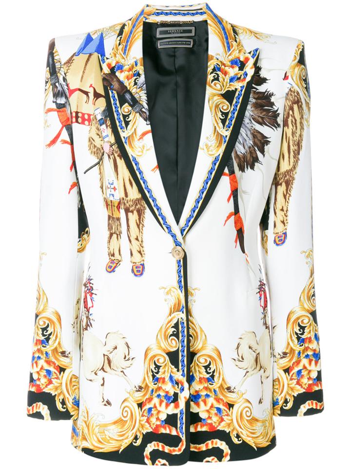 Versace Native American Baroque Print Blazer - Multicolour