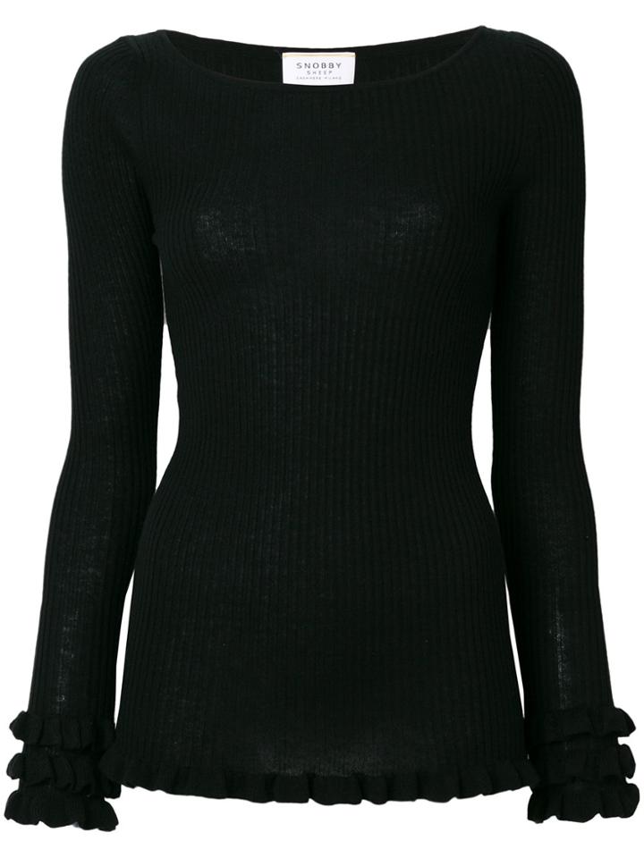 Snobby Sheep Ruffled Cuff Sweater - Black