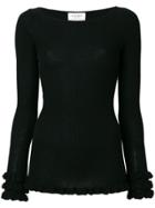 Snobby Sheep Ruffled Cuff Sweater - Black