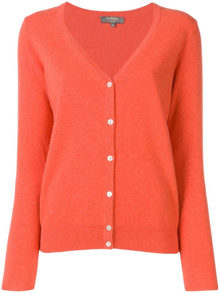 N.peal V-neck Cardigan - Orange
