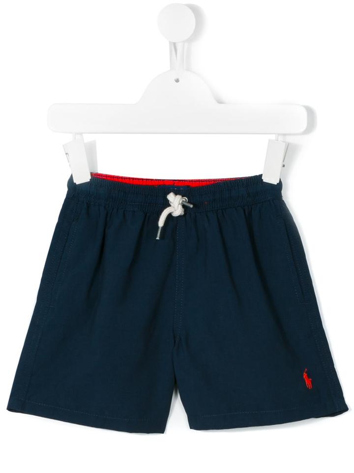 Embroidered Logo Swim Shorts - Kids - Polyester - 7 Yrs, Blue, Ralph Lauren Kids