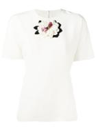 Dolce & Gabbana Flower Applique Top, Women's, Size: 46, White, Silk