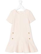 Chloé Kids - Peplum Hem Dress - Kids - Cotton/polyamide/spandex/elastane/modal - 10 Yrs, Pink/purple