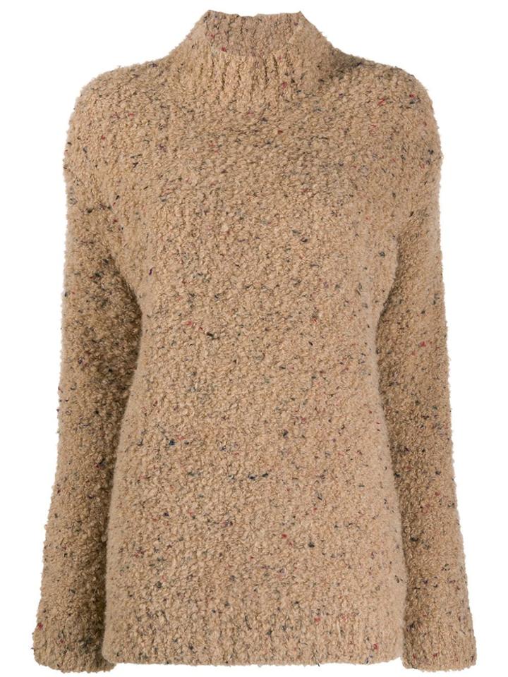 Ganni Turtleneck Knitted Jumper - Neutrals