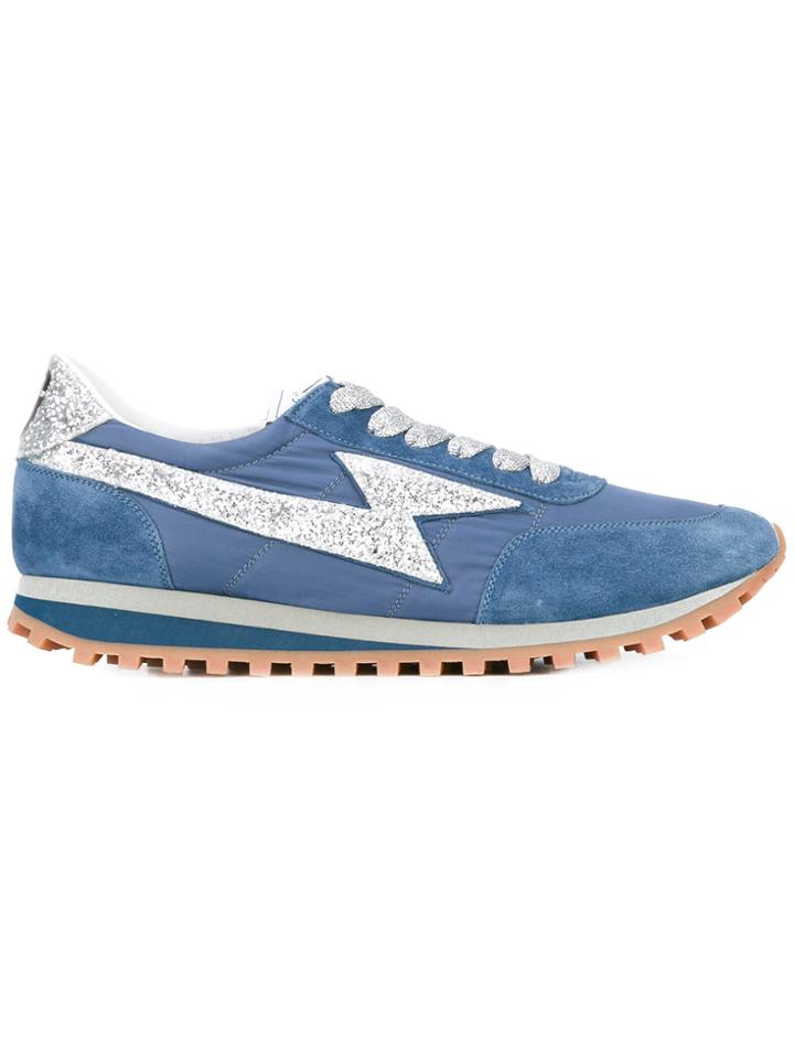 Marc Jacobs Contrast Lace Up Trainers - Blue