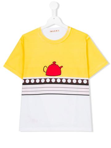 Marni Kids Tea Pot Printed T-shirt, Girl's, Size: 14 Yrs, Yellow/orange