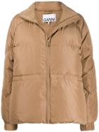Ganni Oversized Puffer Jacket - Brown