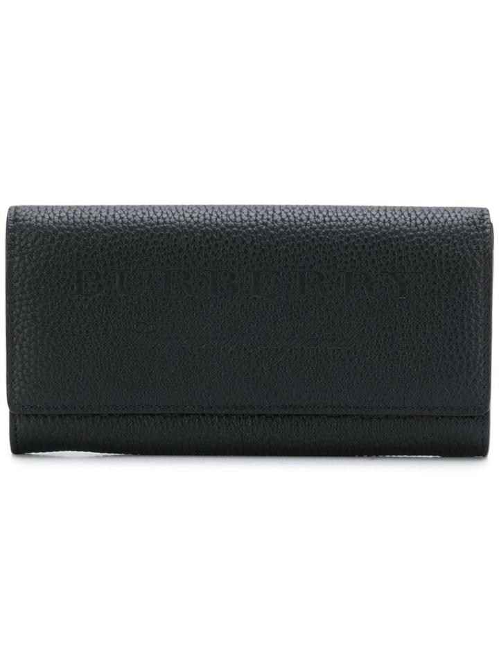 Burberry Embossed Logo Wallet - Black