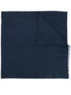 Etro Tonal Print Scarf, Men's, Blue, Cotton/linen/flax