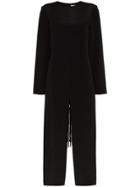 Tibi Tibi Slk Jsuit Cn Ls Cuto Bk W Frng Tie - Black