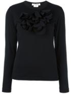 Comme Des Garçons Applique Fine Knit Jumper, Women's, Size: Large, Black, Wool