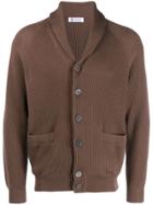 Brunello Cucinelli Ribbed Button Jacket - Brown