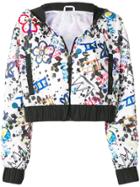 No Ka' Oi Print Cropped Jacket - Black