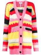 Msgm Geometric Knitted Cardigan - Pink