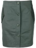 Givenchy Straight Button Up Skirt - Green