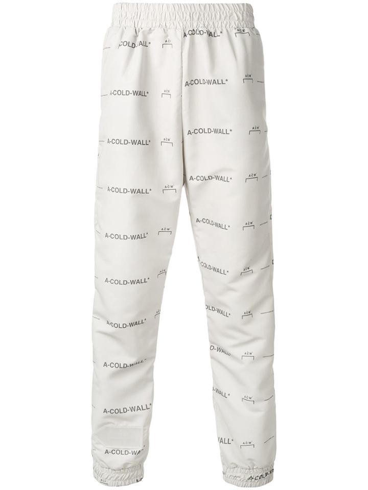 A-cold-wall* Logo Print Track Pants - Neutrals