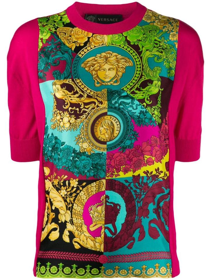 Versace Graphic Print T-shirt - Pink