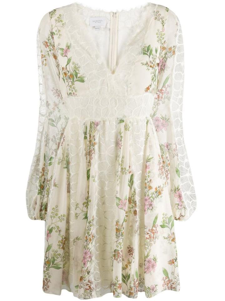 Giambattista Valli Floral Flared Dress - White