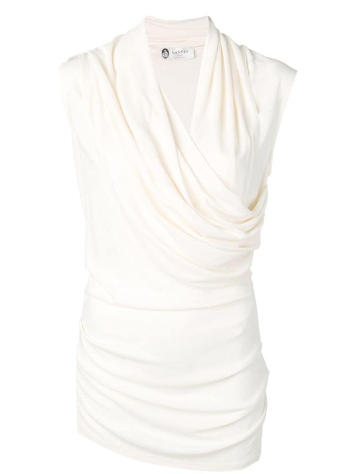 Lanvin Sleeveless Jersey Top - White