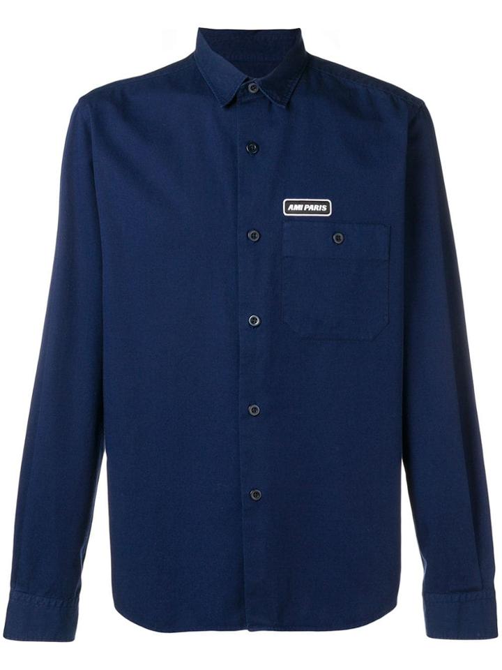 Ami Alexandre Mattiussi Ami Paris Patch Shirt - Blue