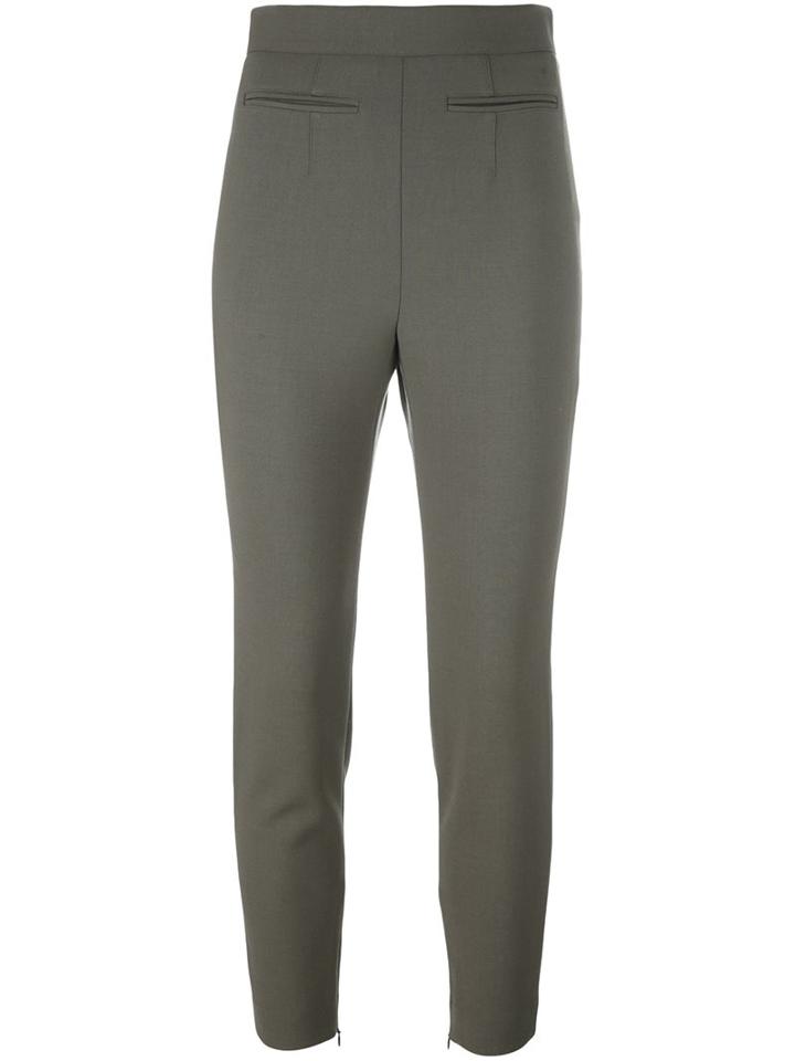 Alexander Mcqueen Cropped Trousers, Women's, Size: 38, Green, Polyamide/spandex/elastane/wool