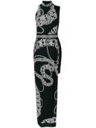 Just Cavalli Long Chain Print Dress - Black