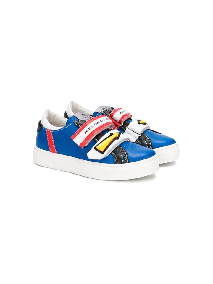 John Galliano Kids Touch Strap Sneakers - Blue