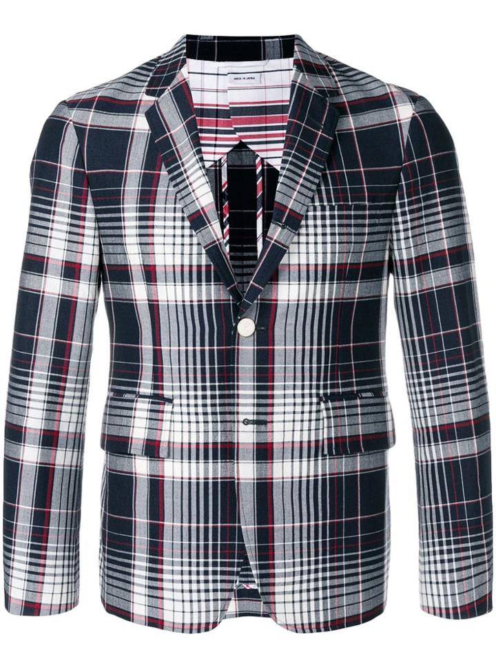 Thom Browne Large Shadow Check Sport Coat - Black