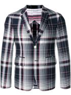 Thom Browne Large Shadow Check Sport Coat - Black