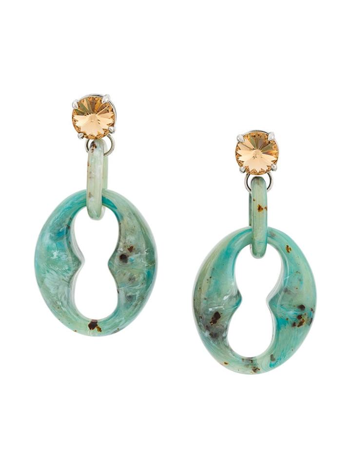 Prada Plexiglas Earrings - Green