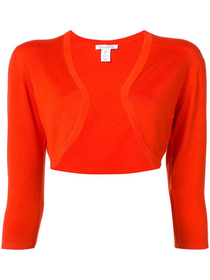 Oscar De La Renta - Bolero Jacket - Women - Silk/virgin Wool - L, Red, Silk/virgin Wool