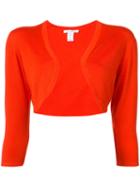 Oscar De La Renta - Bolero Jacket - Women - Silk/virgin Wool - L, Red, Silk/virgin Wool