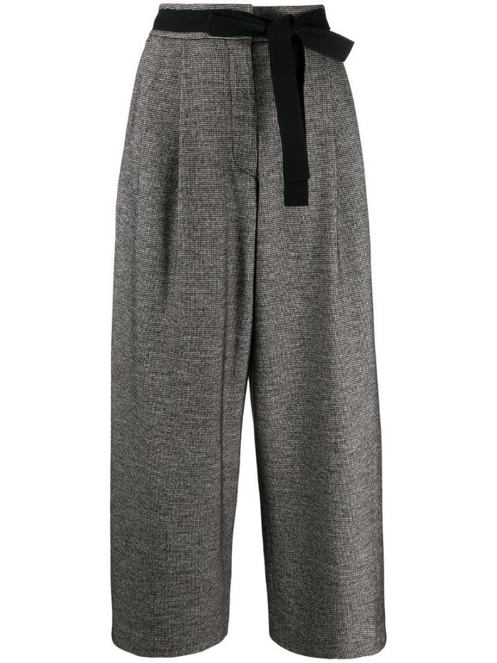 Odeeh Cropped Wide-leg Trousers - Grey
