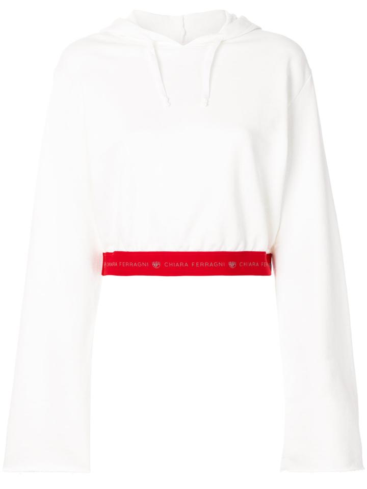 Chiara Ferragni Active Sport Crop Hoodie - White