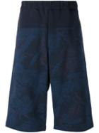 Oamc Printed Bermuda Shorts, Men's, Size: Xl, Blue, Cotton/polyamide/viscose/spandex/elastane