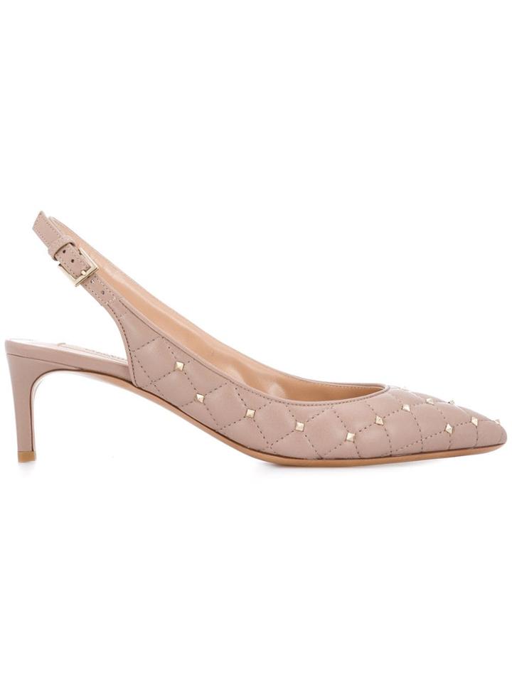 Valentino Valentino Garavani Rockstud Spike Slingback Pumps - Neutrals
