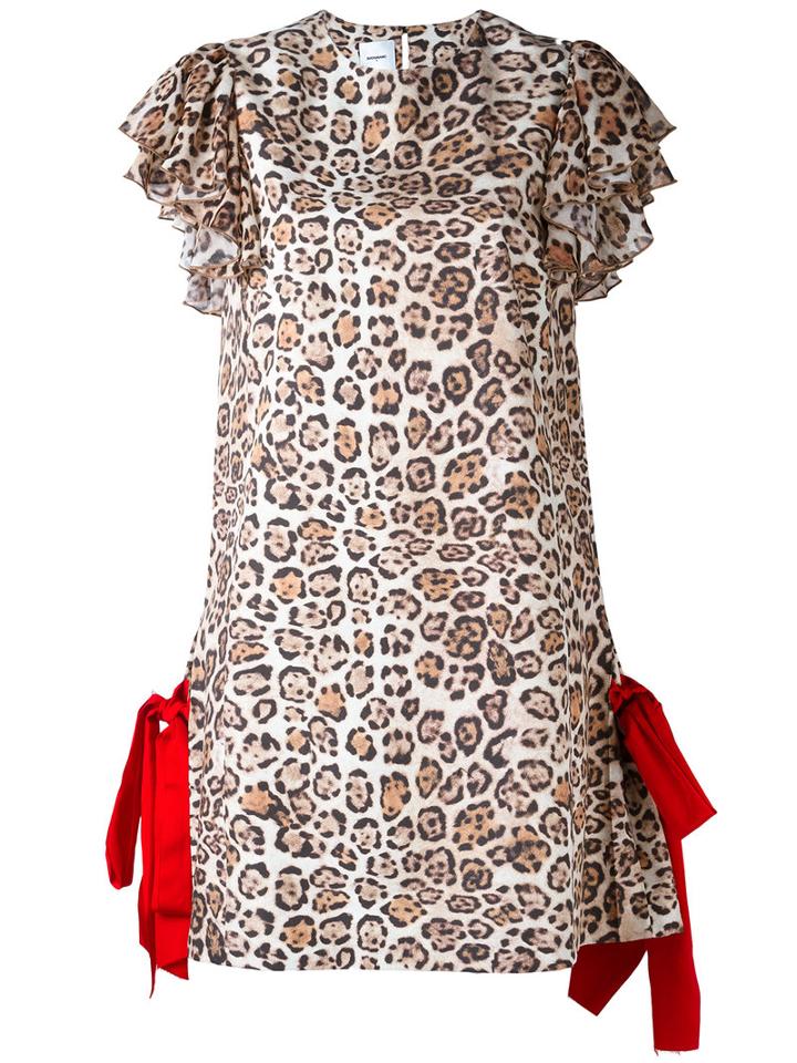 Brognano Animal Print Dress, Women's, Size: 42, Brown, Polyester