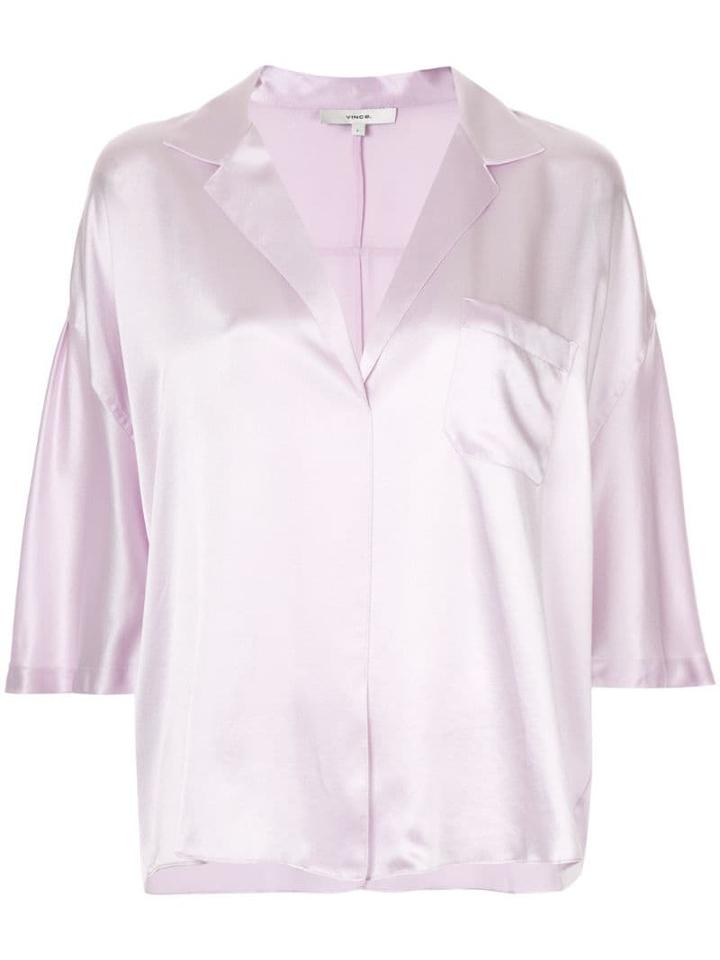 Vince Satin Pajama Shirt - Purple