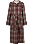 Goen.j Zen Reversible Checked Coat - Red