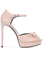 Saint Laurent Jane Bow Sandals - Pink & Purple