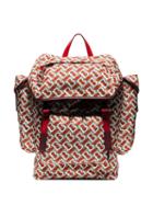 Burberry Monogram Print Backpack - Red